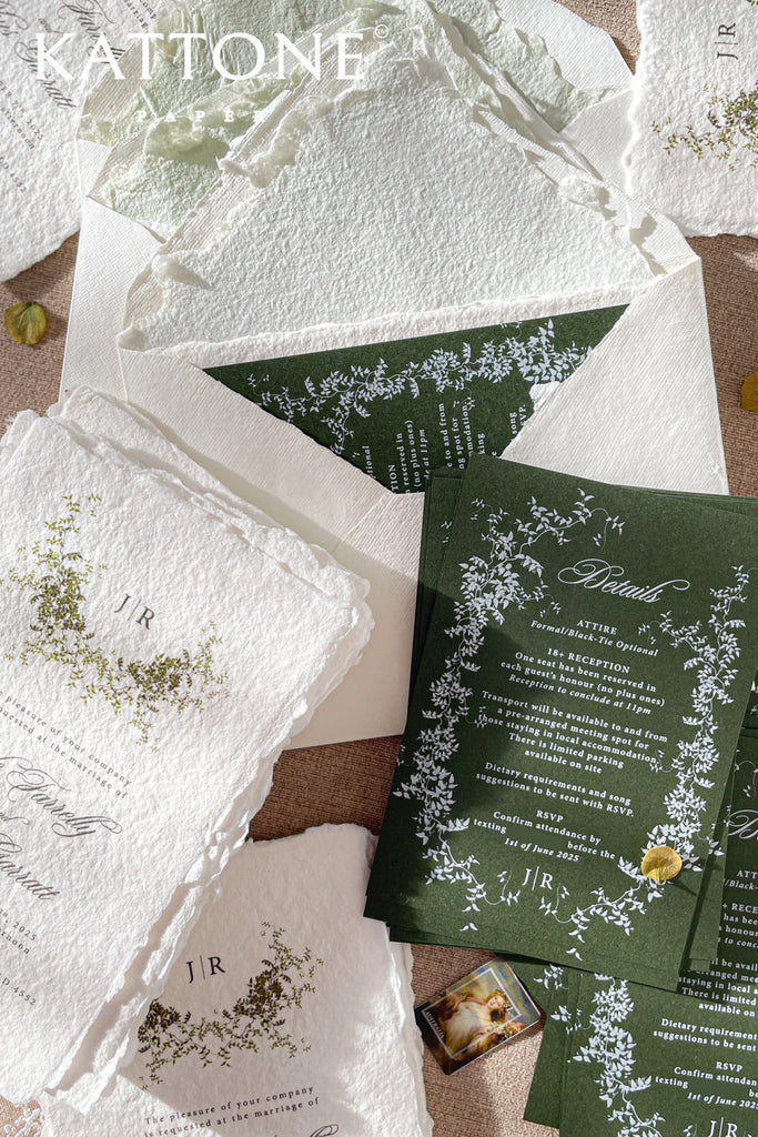 Dania Handmade Paper Wedding Invitation Suite
