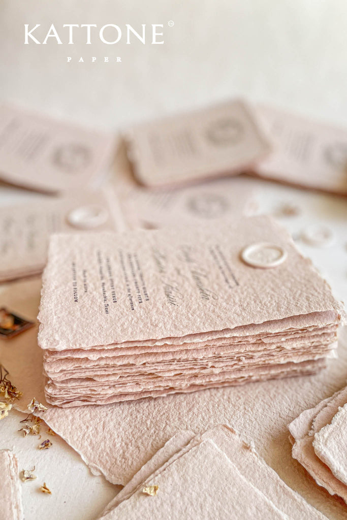 Fable Colored Handmade Paper Wedding Invitations