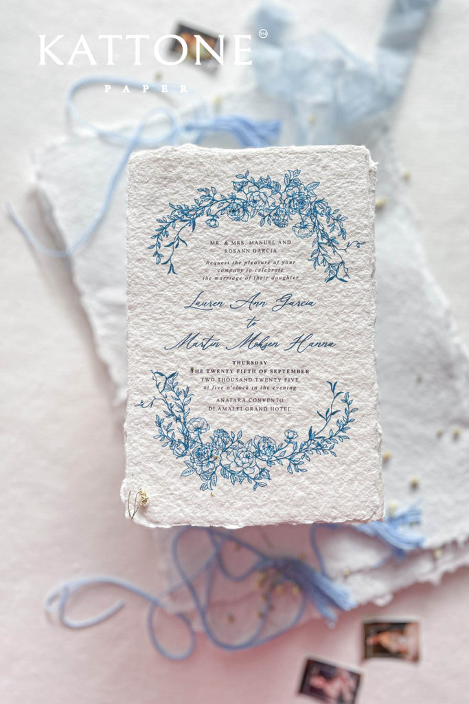 Giustina Tassels Handmade Paper Wedding Invitations