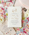 Announce your special day with a touch of modern romance with these exquisite wedding invitations. Perfect for a summer wedding, each suite features a delicate floral design printed on a translucent vellum jacket. Your personal custom monogram adds an elegant and personal touch, and the invitations are printed on luxurious handmade paper, creating a beautifully layered and bespoke stationery set.
