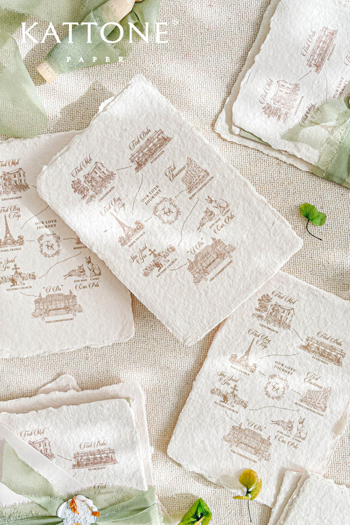 Victoria Handmade Paper Wedding Invitation Suite