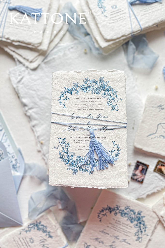 Giustina Tassels Handmade Paper Wedding Invitations