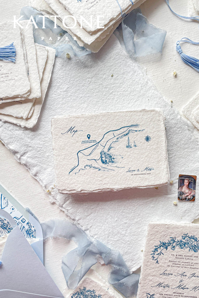 Giustina Tassels Handmade Paper Wedding Invitations