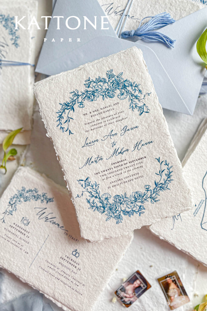 Giustina Tassels Handmade Paper Wedding Invitations