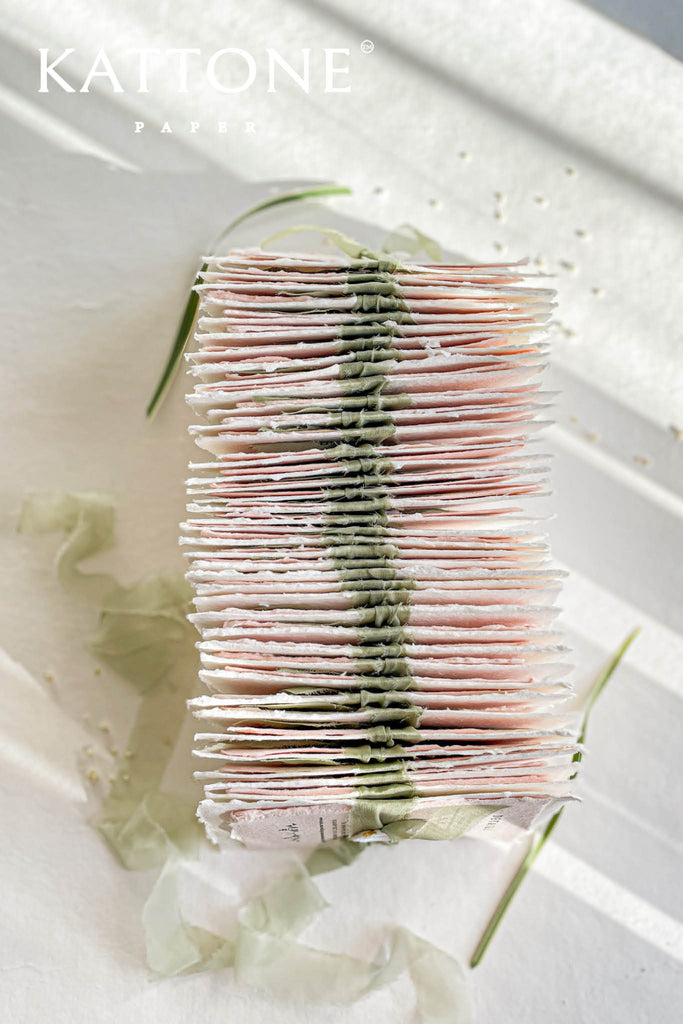 Honey Colored Handmade Paper Wedding Invitations