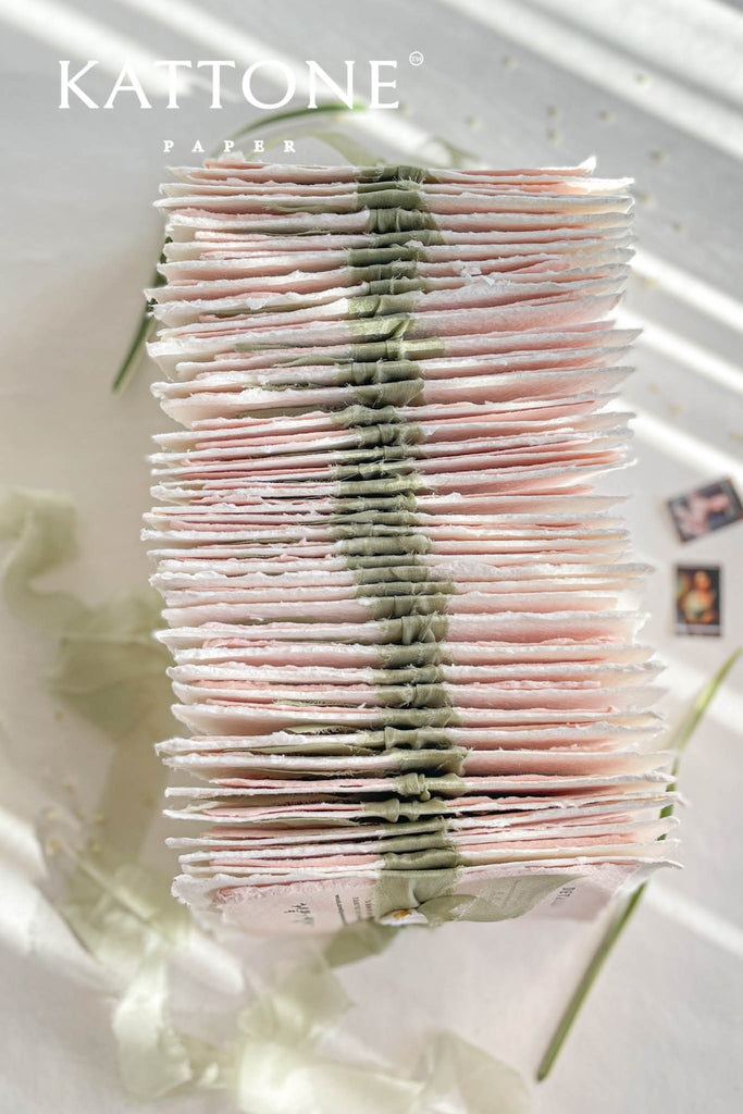 Honey Colored Handmade Paper Wedding Invitations