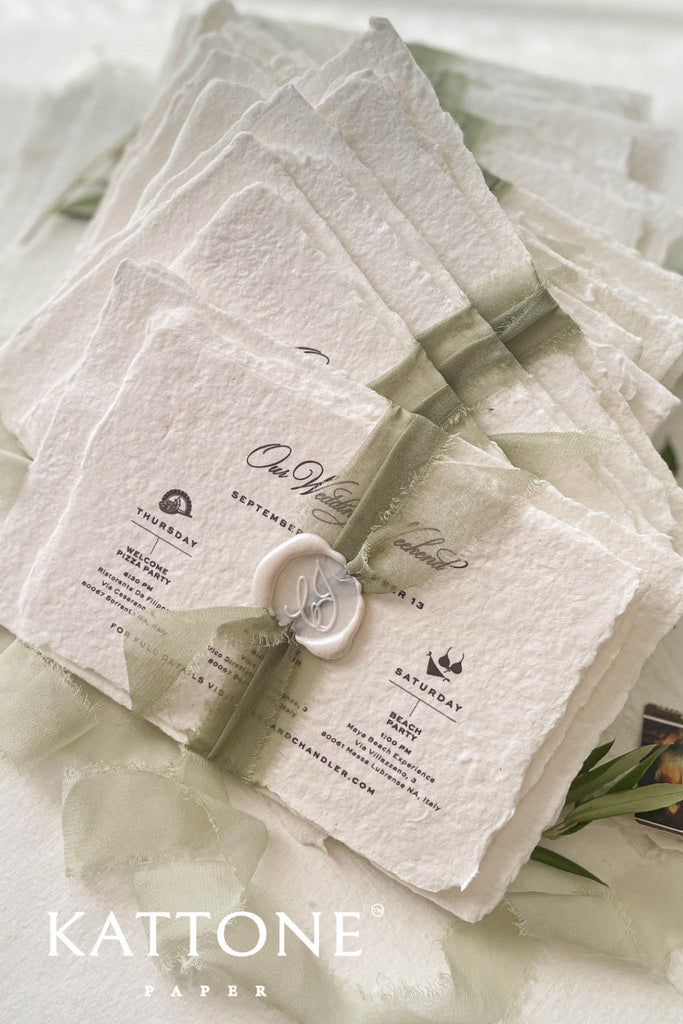 Irie Handmade Paper Wedding Invitation Suite
