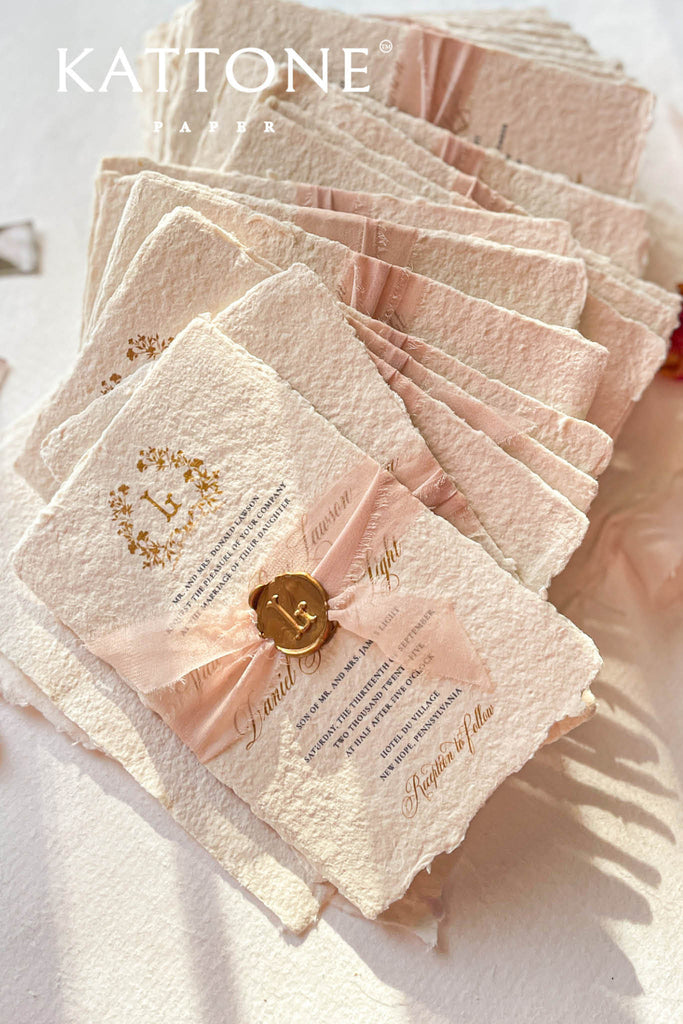 Kiko Monogram Handmade Paper Wedding Invitations