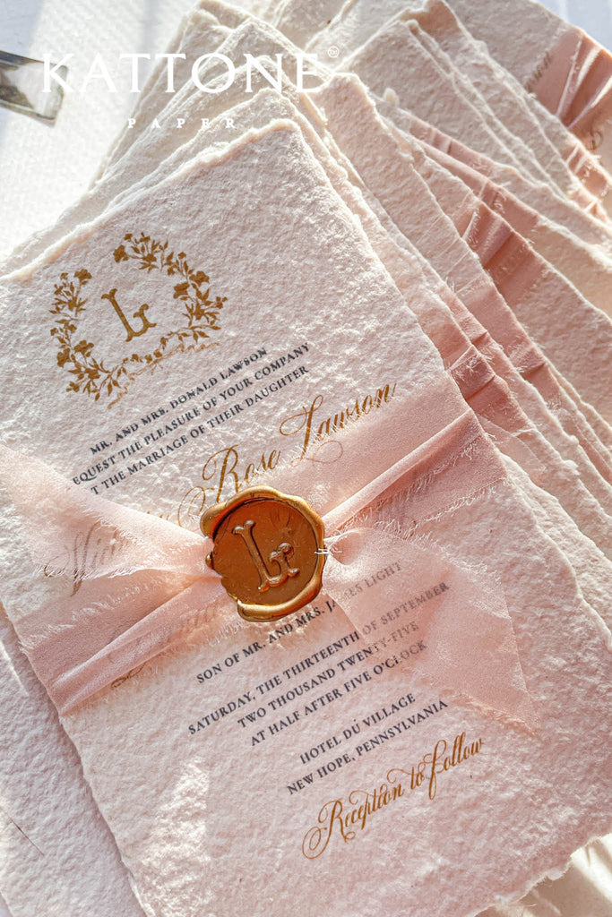 Kiko Monogram Handmade Paper Wedding Invitations