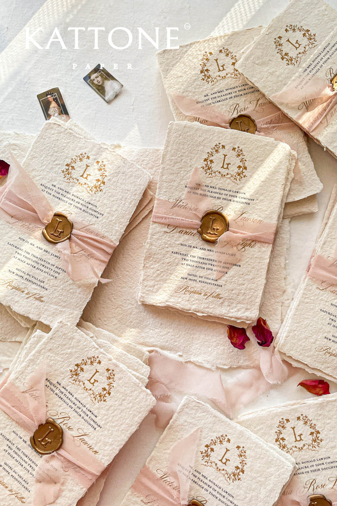 Kiko Monogram Handmade Paper Wedding Invitations