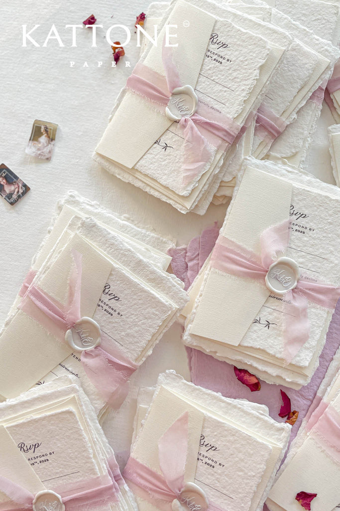 Isabeau Handmade Paper Wedding Invitation Suite