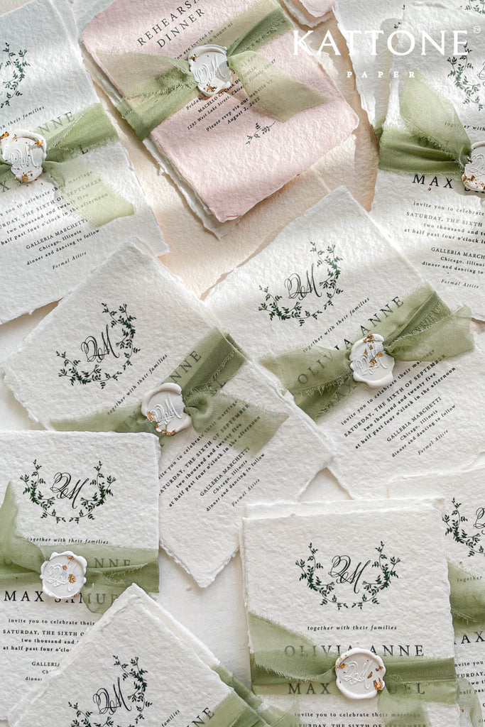 Baylin Handmade Paper Wedding Invitation Suite