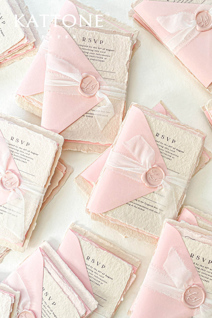 Ivy Handmade Paper Wedding Invitation Suite