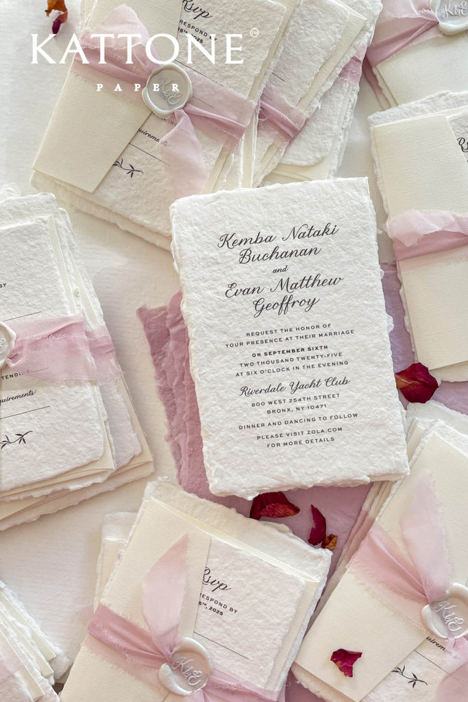 Isabeau Handmade Paper Wedding Invitation Suite