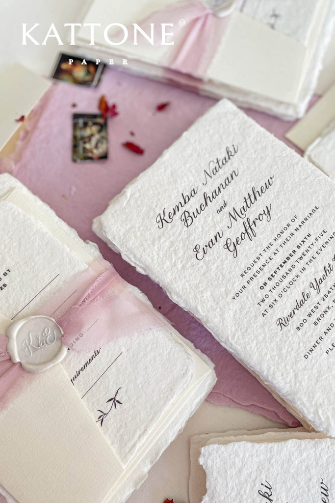Isabeau Handmade Paper Wedding Invitation Suite