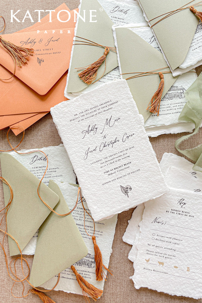 Juliette Handmade Paper Wedding Invitation Suite