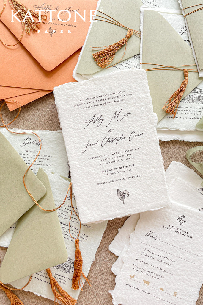 Juliette Handmade Paper Wedding Invitation Suite