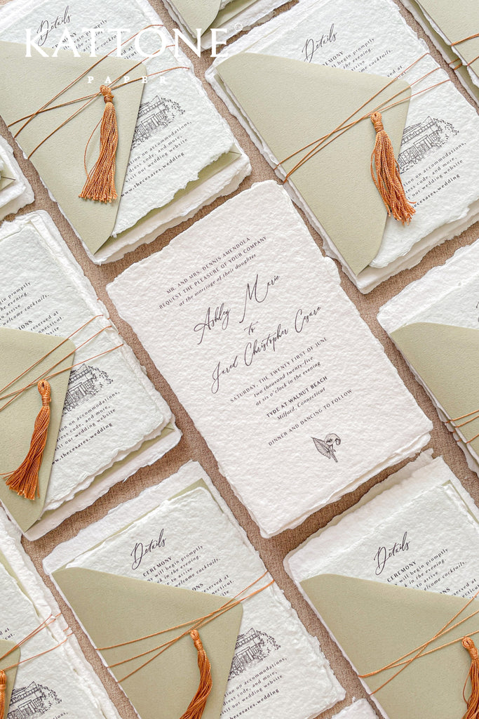 Juliette Handmade Paper Wedding Invitation Suite