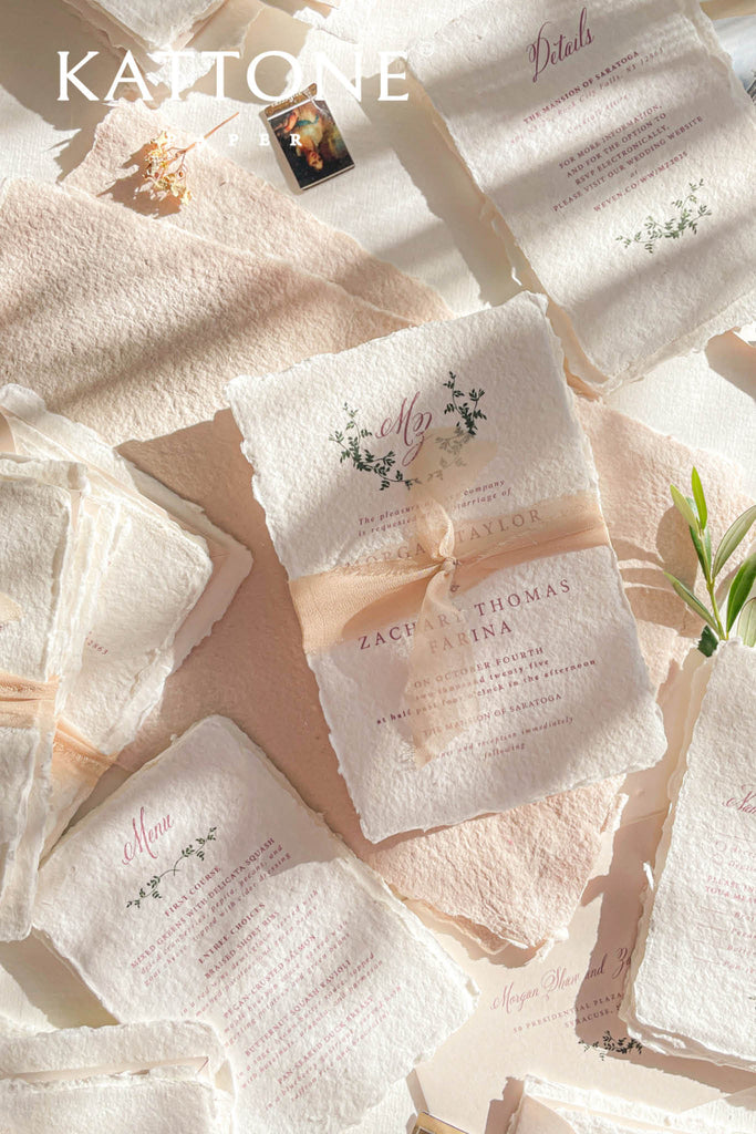 Lulee Handmade Paper Wedding Invitation Suite