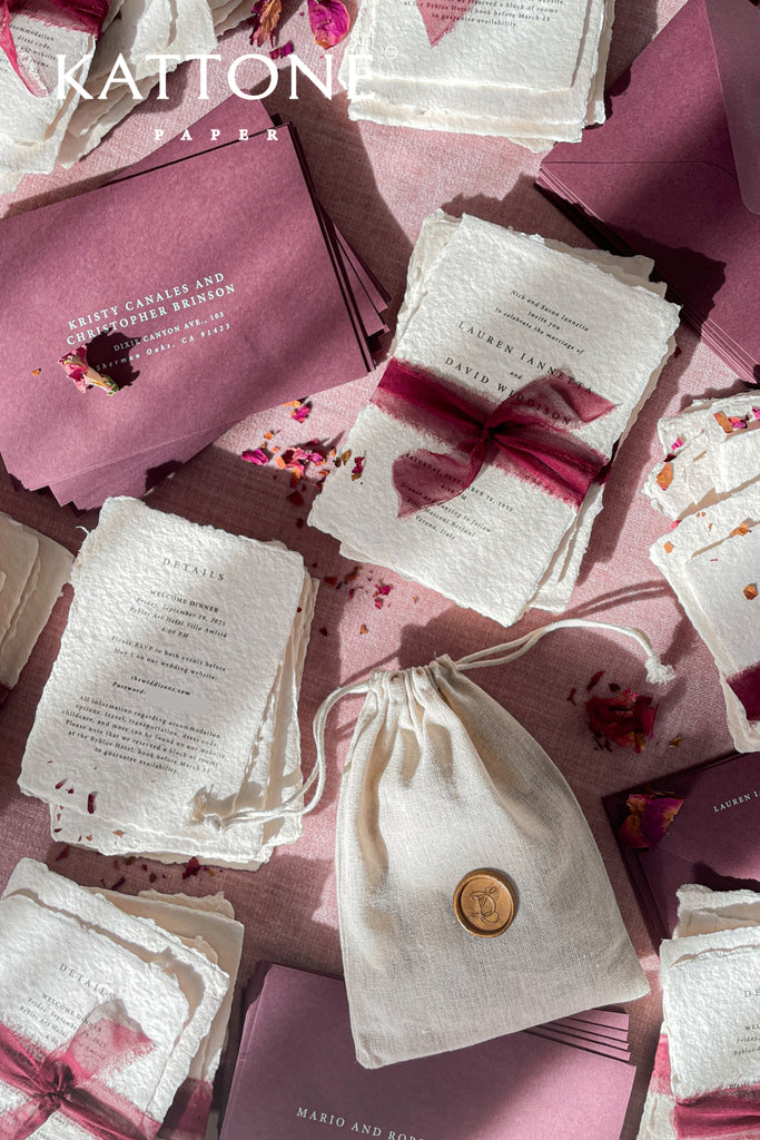 Haven Handmade Paper Wedding Invitation Suite