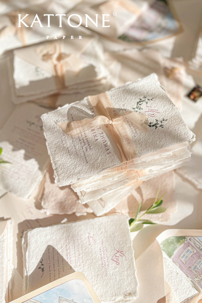 Lulee Handmade Paper Wedding Invitation Suite
