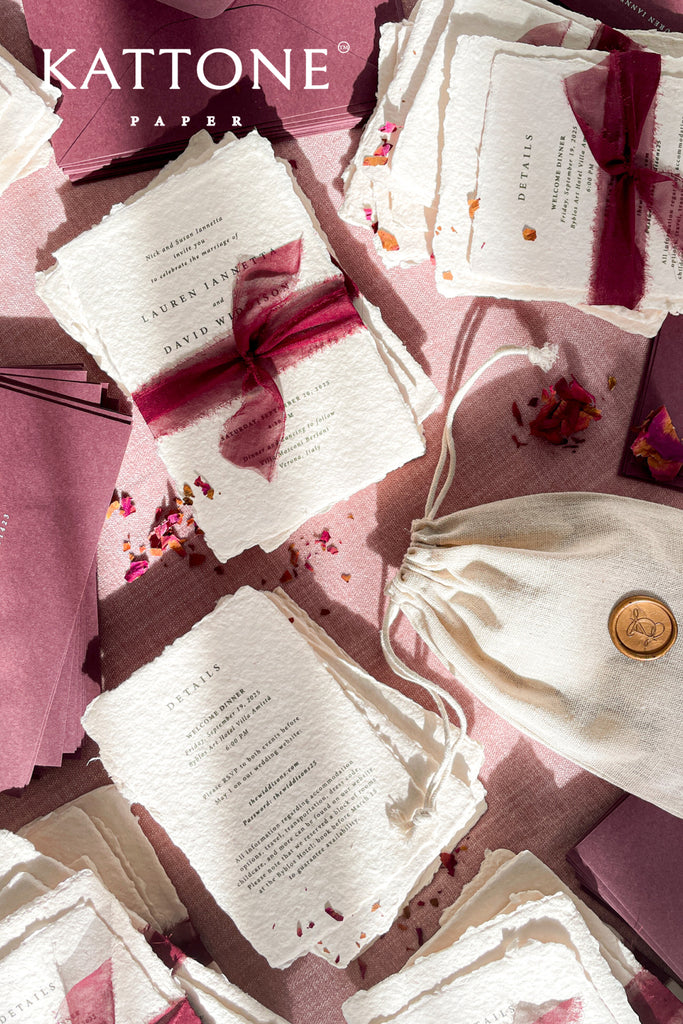 Haven Handmade Paper Wedding Invitation Suite