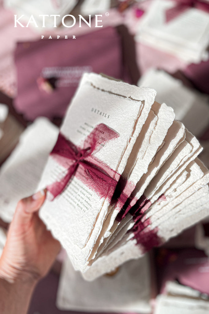 Haven Handmade Paper Wedding Invitation Suite