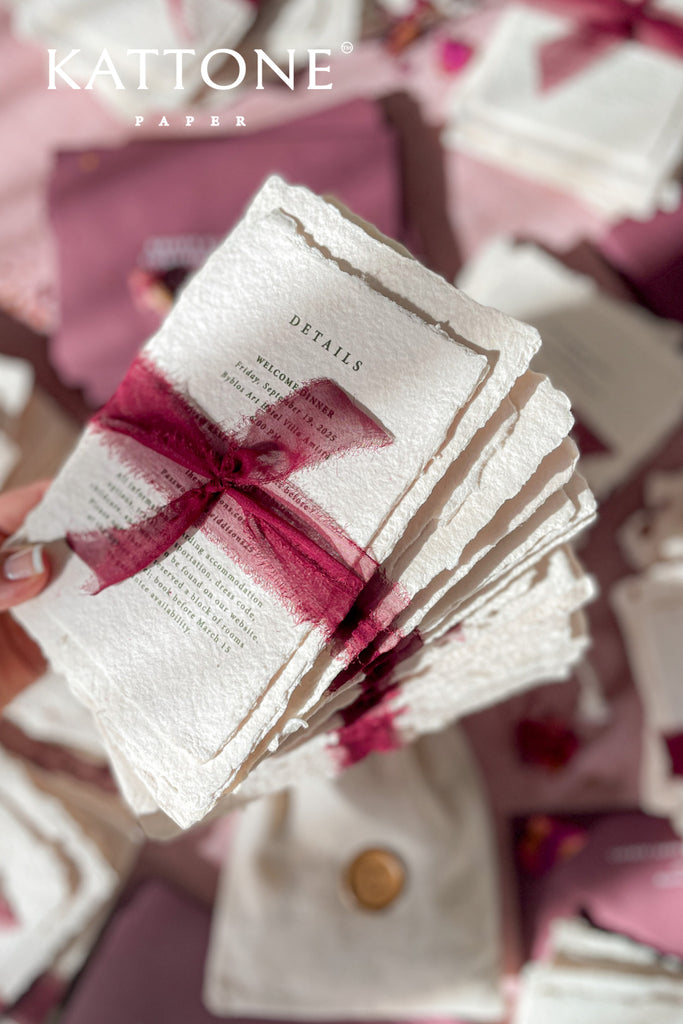 Haven Handmade Paper Wedding Invitation Suite