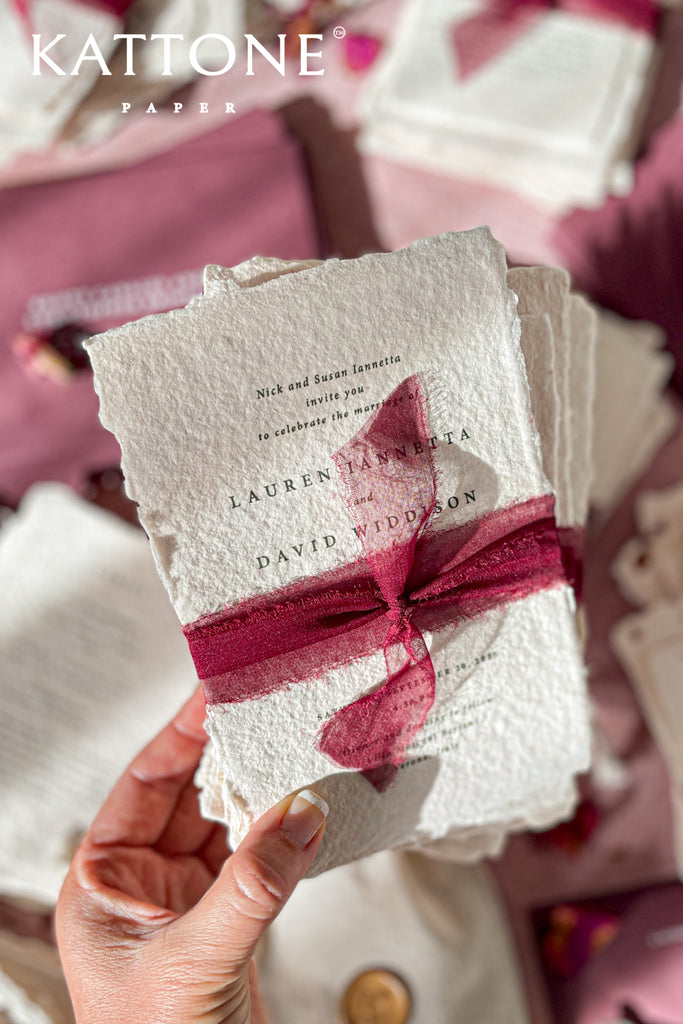 Haven Handmade Paper Wedding Invitation Suite