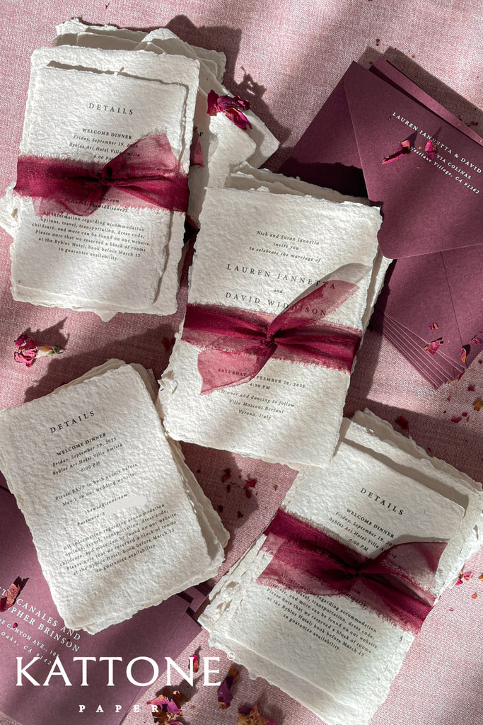 Haven Handmade Paper Wedding Invitation Suite