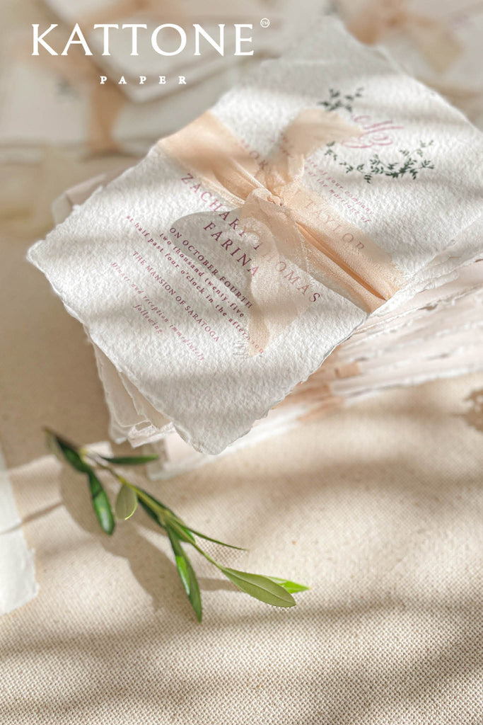 Lulee Handmade Paper Wedding Invitation Suite