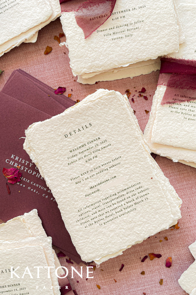 Haven Handmade Paper Wedding Invitation Suite