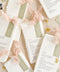 Elevate your tablescape with our handmade paper wedding menus with personalized name tags, crafted from soft cotton paper with naturally deckled edges. Each menu exudes fine-art elegance, featuring delicate typography, custom color tags, and flowing chiffon ribbons - blending romance, craftsmanship, and sophistication. Perfect for luxury, garden, and destination weddings, these menus double as keepsake place cards.