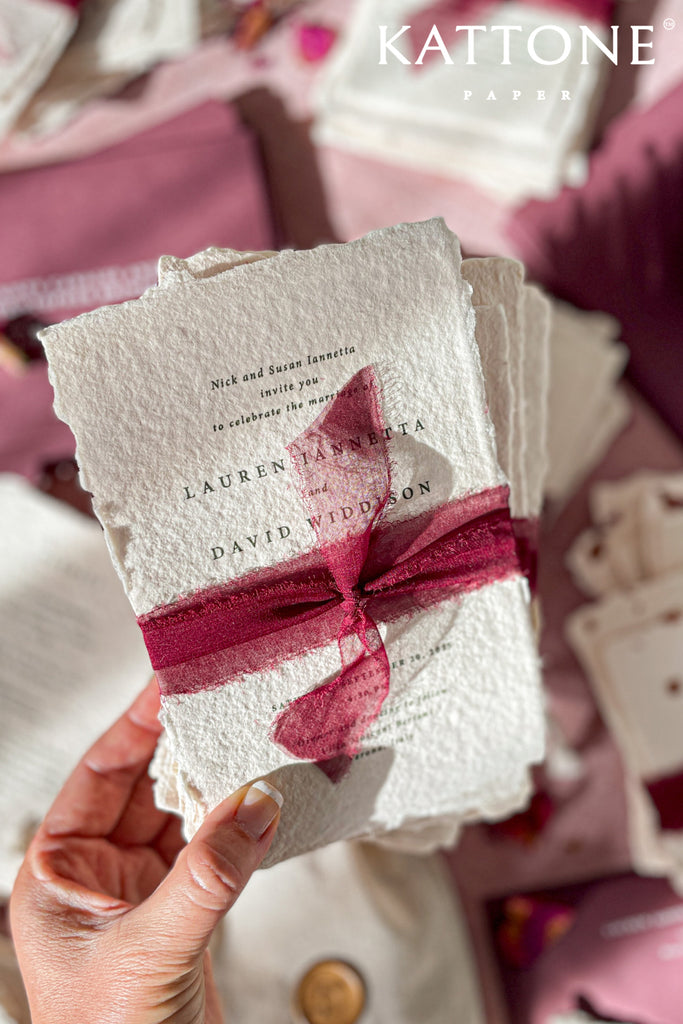 Haven Handmade Paper Wedding Invitation Suite