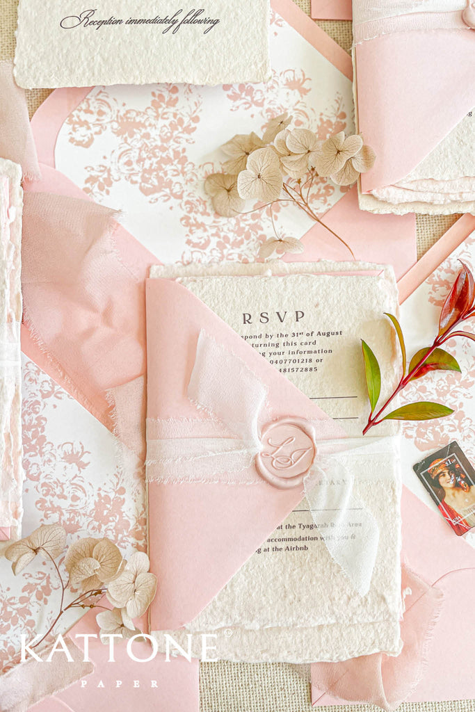 Ivy Handmade Paper Wedding Invitation Suite