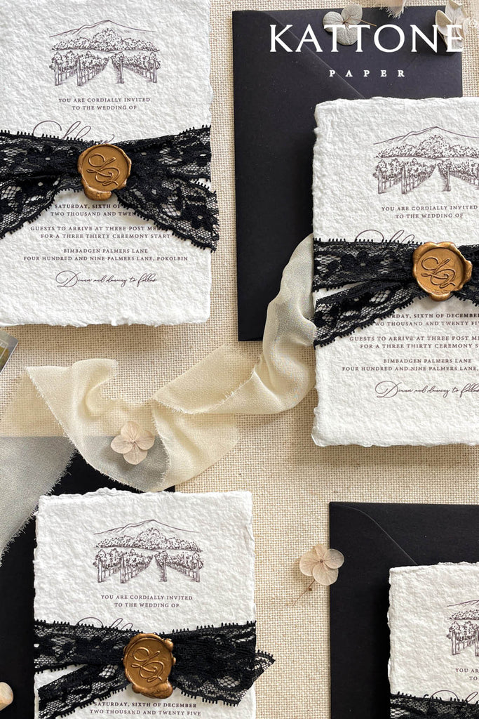 Analeia Handmade Paper Wedding Invitation Sets