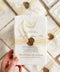 This exquisite wedding invitations suite offers a blend of natural elegance and personalized artistry. Perfect for an ivory classy wedding, each invite features a bespoke floral custom monogram, created just for you. As an eco friendly wedding invites choice, this stationery is both beautiful and sustainable, making it a thoughtful and sophisticated way to set the tone for your special day.