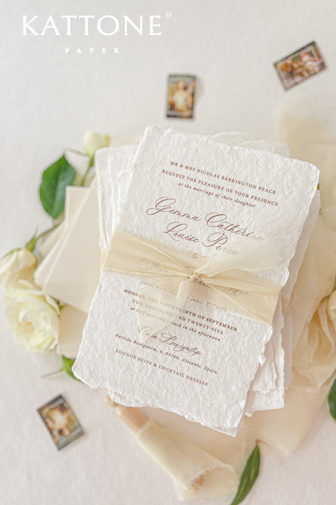 Octavia Handmade Paper Wedding Invitation Suite
