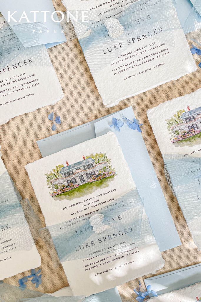 Aeris Handmade Paper Wedding Invitation Sets