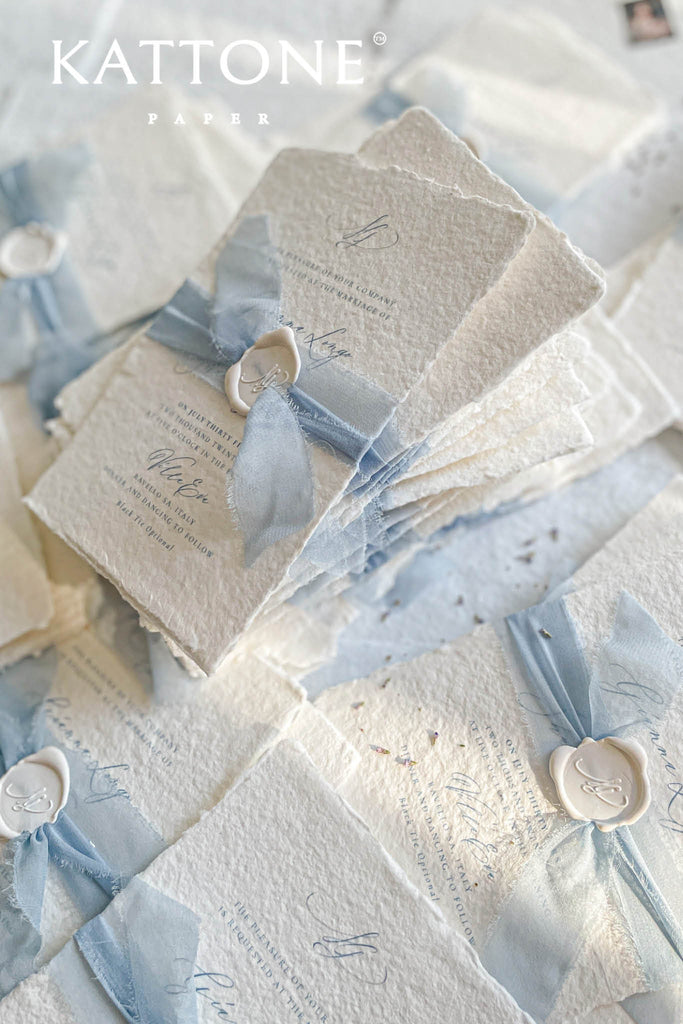 Beryl Handmade Paper Wedding Invitation Suite