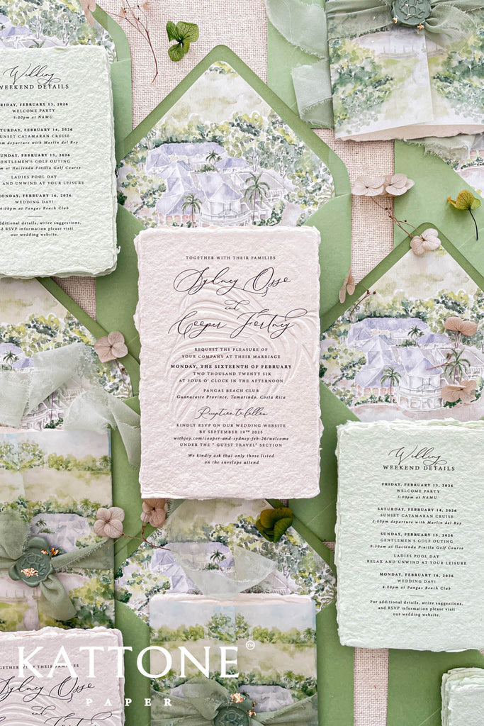 Opaline Handmade Paper Wedding Invitations