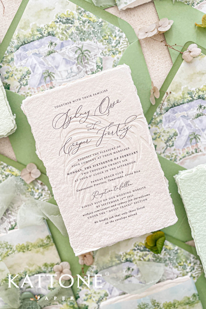 Opaline Handmade Paper Wedding Invitations