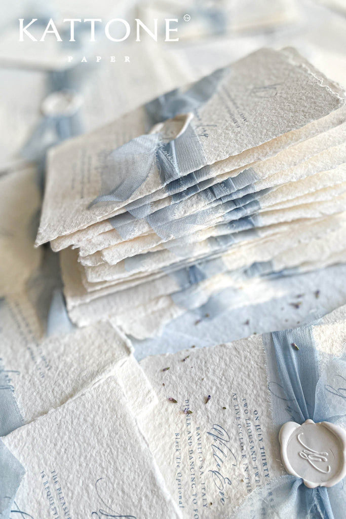 Beryl Handmade Paper Wedding Invitation Suite