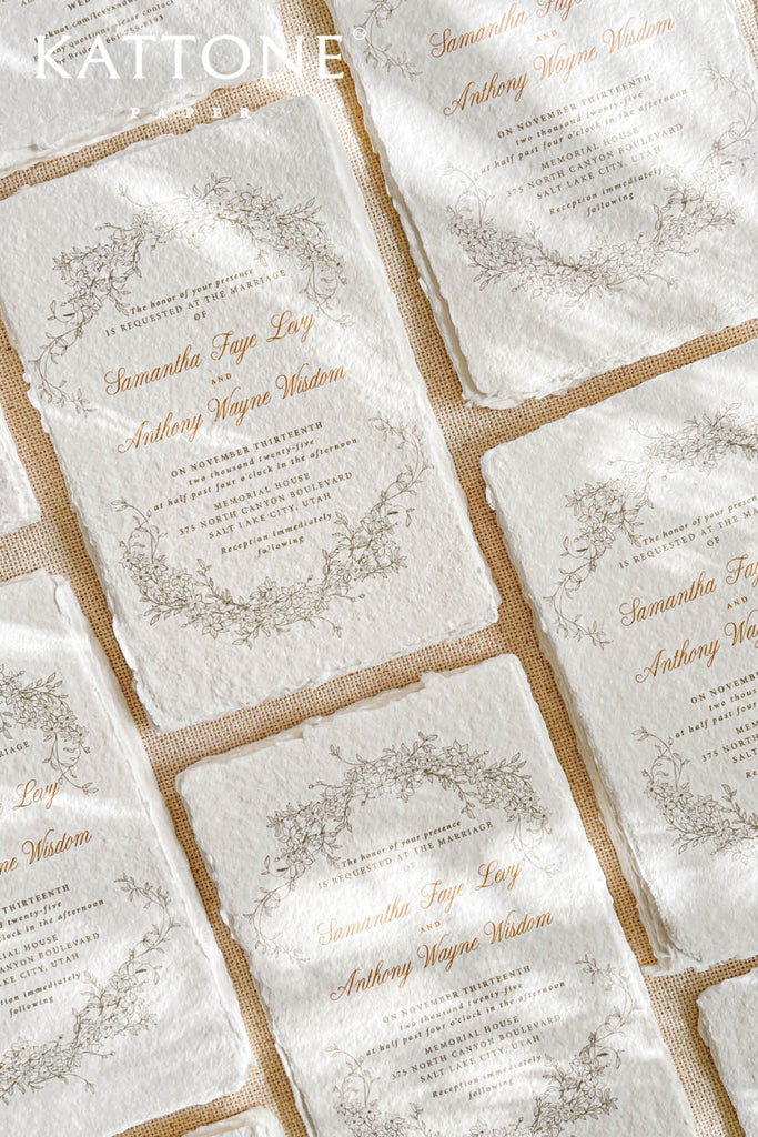 Bryony Handmade Paper Wedding Invitation Suite