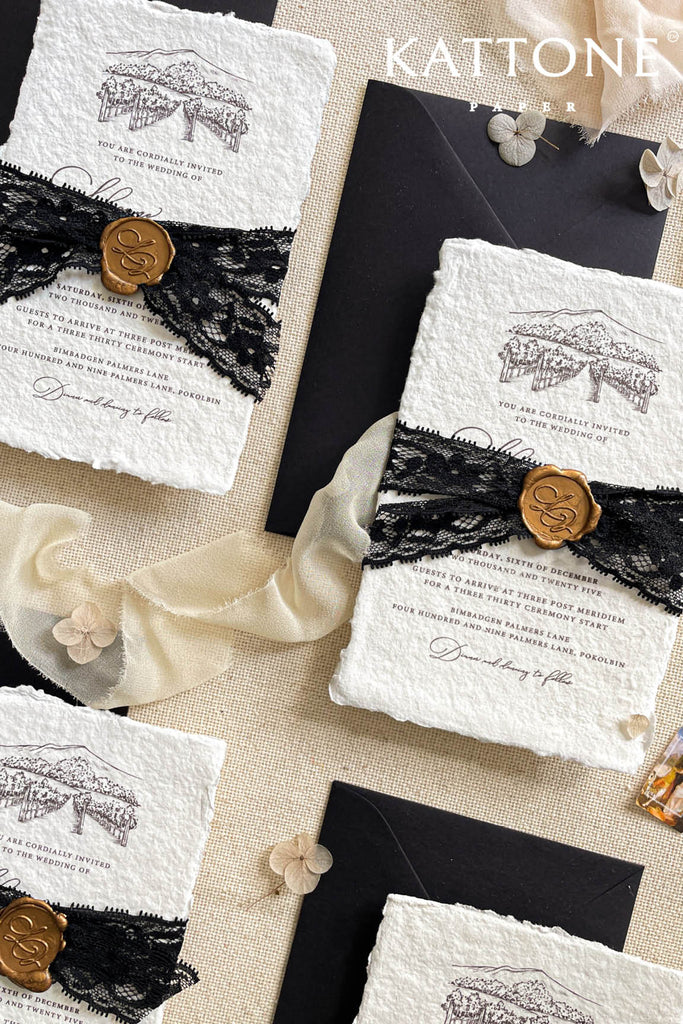 Analeia Handmade Paper Wedding Invitation Sets