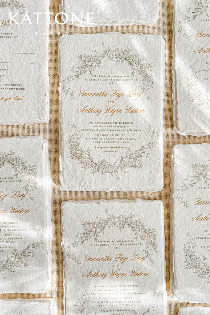 Bryony Handmade Paper Wedding Invitation Suite