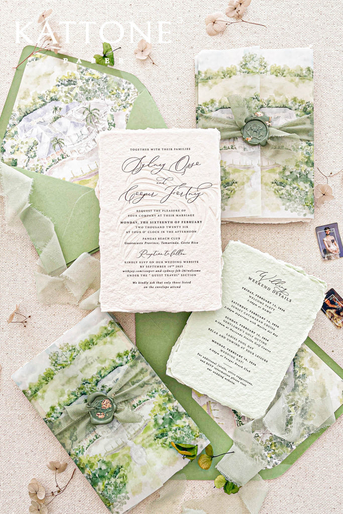 Opaline Handmade Paper Wedding Invitations
