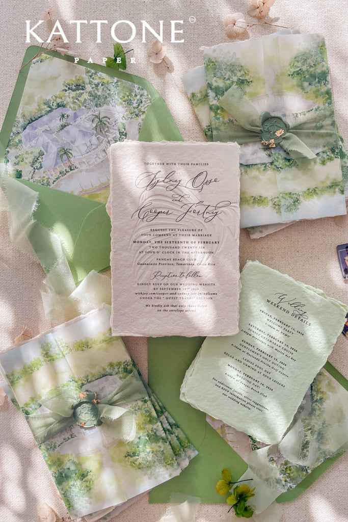 Opaline Handmade Paper Wedding Invitations