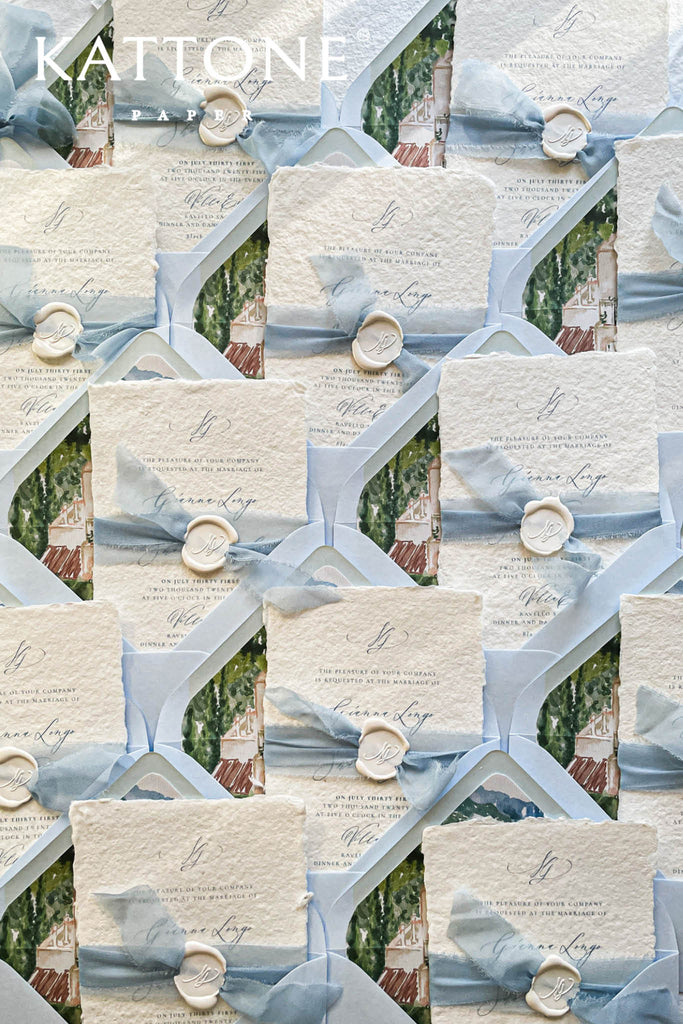 Beryl Handmade Paper Wedding Invitation Suite