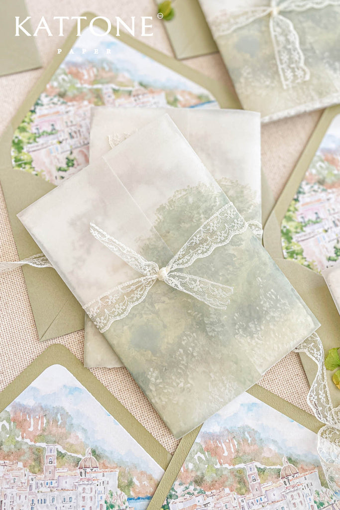 Bryony Handmade Paper Wedding Invitation Suite